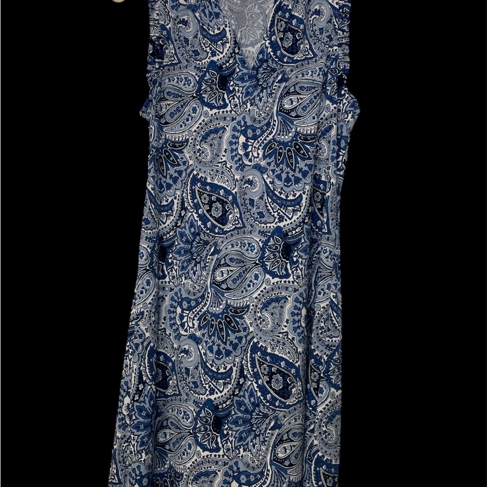 Women Blue Floral Summer Dress Navy Small Paisley